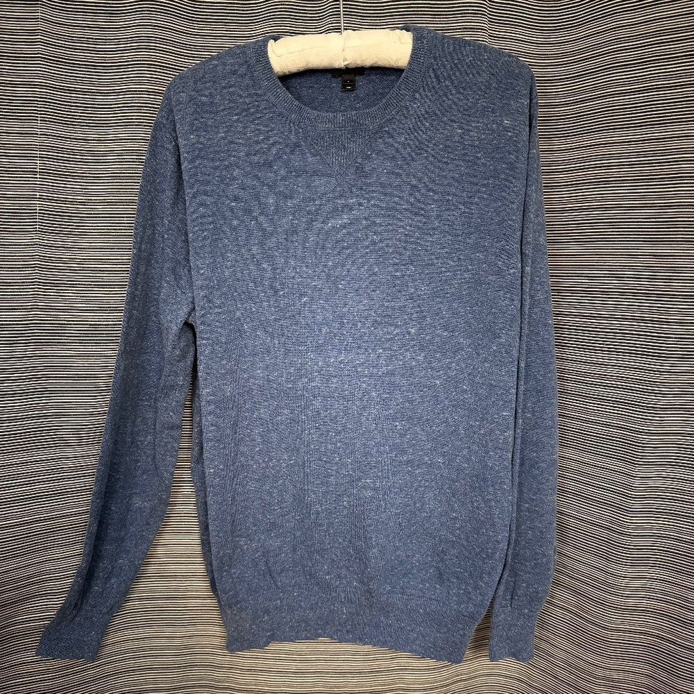 J Crew Men’s Blue Cotton Crew Neck Sweater Size Large